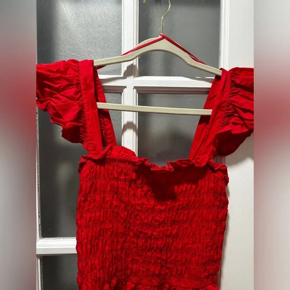 Meraki Smocked Red Top - Picture 6 of 7